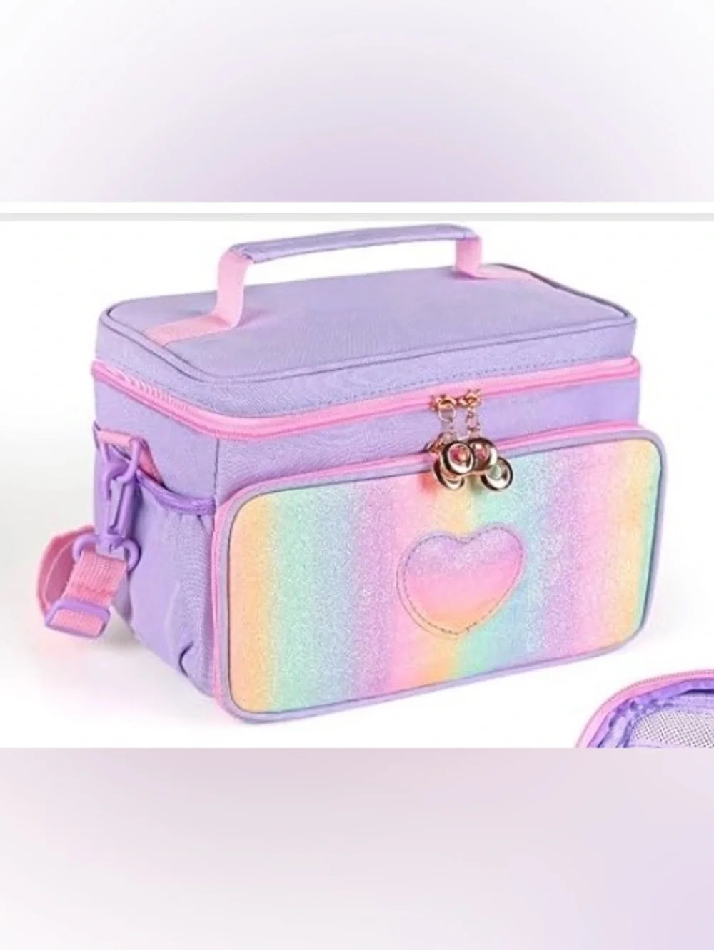 Lavender Heart Girls Cosmetic Bag